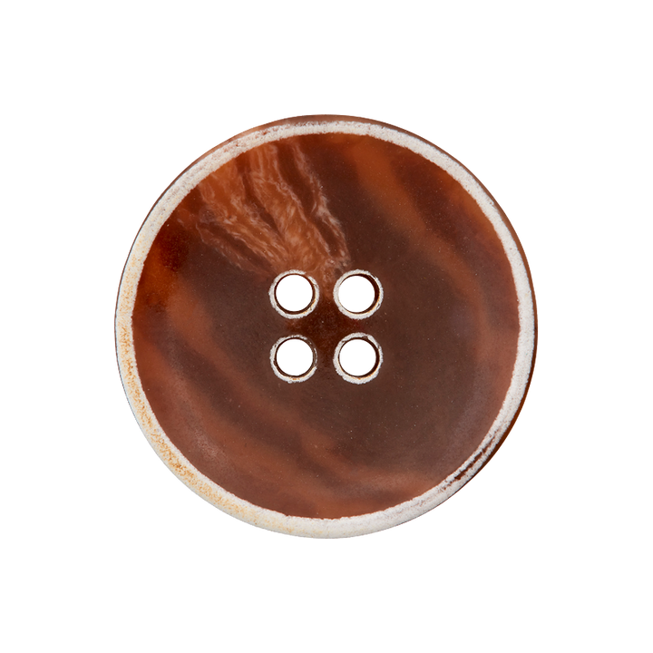 Polyester button 4-holes, 25mm, medium brown