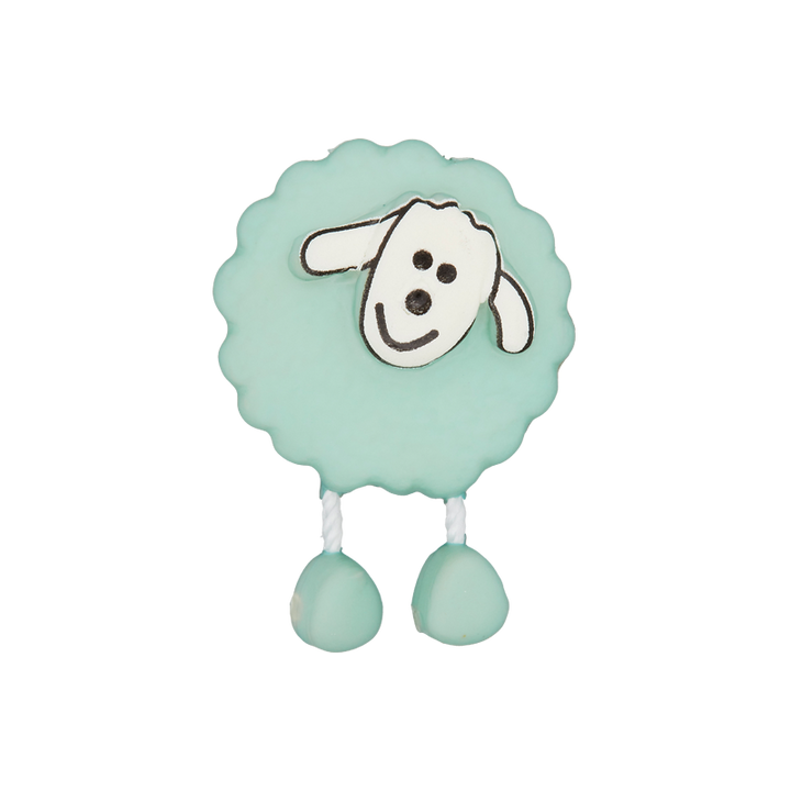 Polyester button Sheep 18mm green