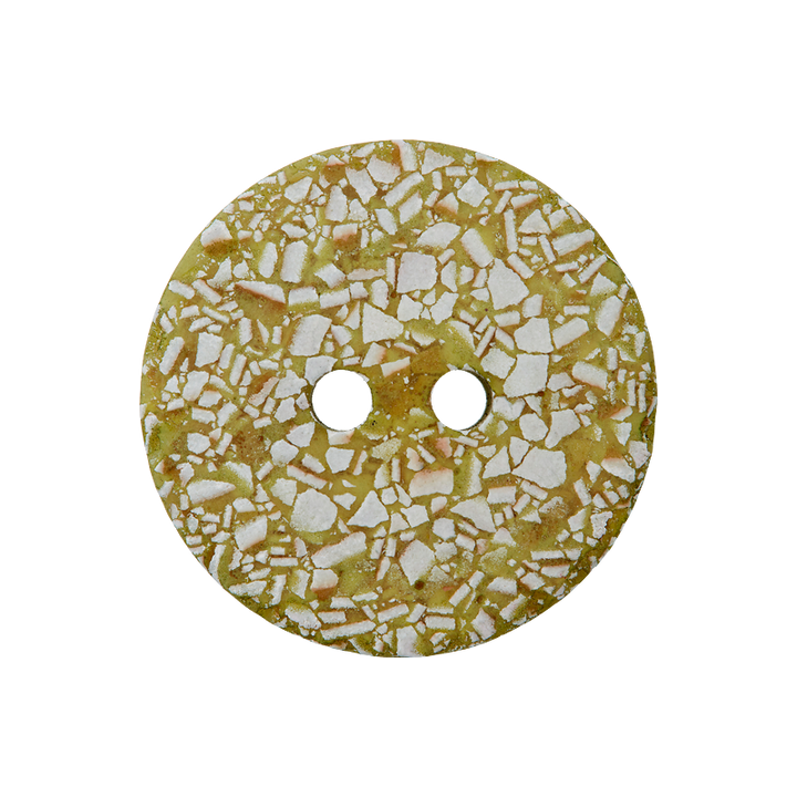 Eggshell/polyester button 2-holes, recycled, 20mm, light olive