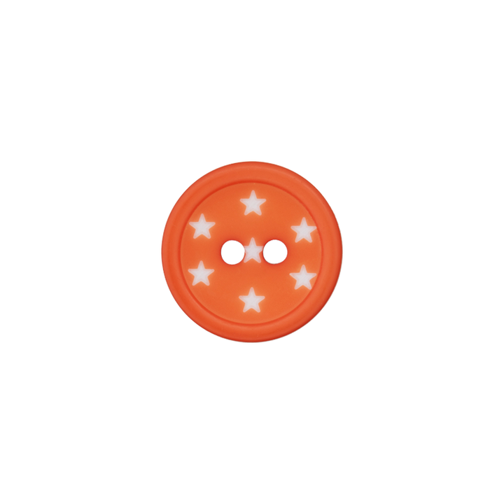 Polyester two-hole button 12mm orange