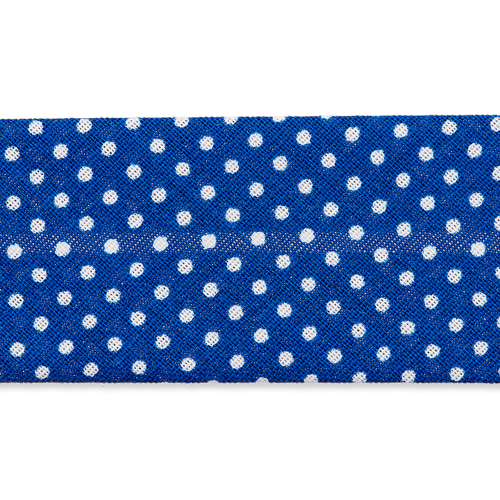 Косая бейка «Точки», 30 мм, синий цвет