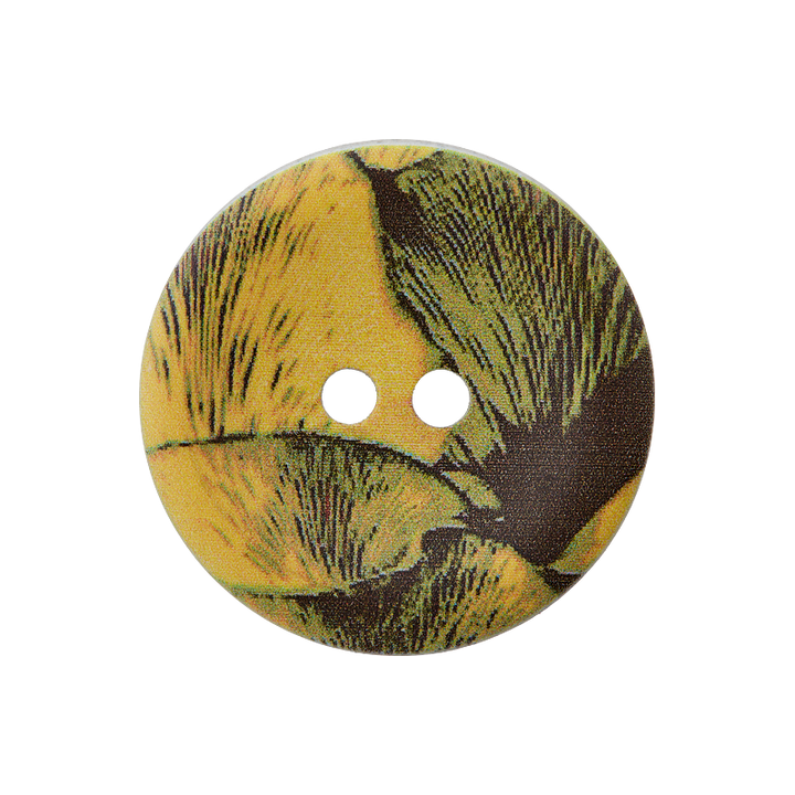Hemp/polyester button 2-holes, recycled, 23mm, curry