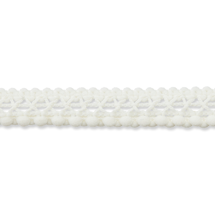 Pompon braid, 12mm, cream