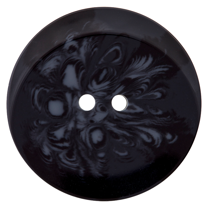 Polyesterknopf 2-Loch, Mantel, 38mm, schwarz