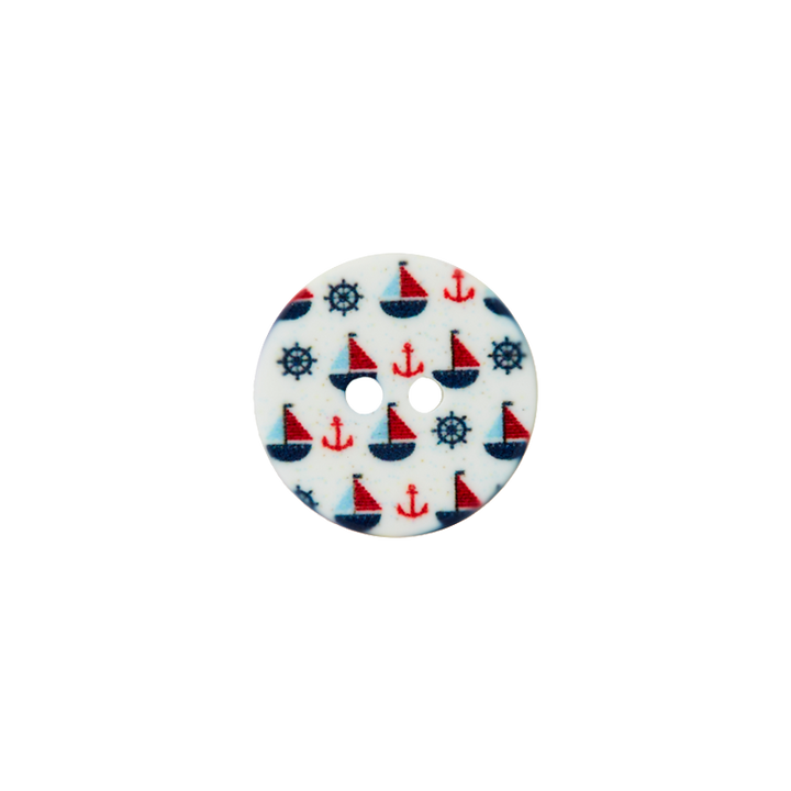 Polyester button 2-holes, 15mm, multicoloured
