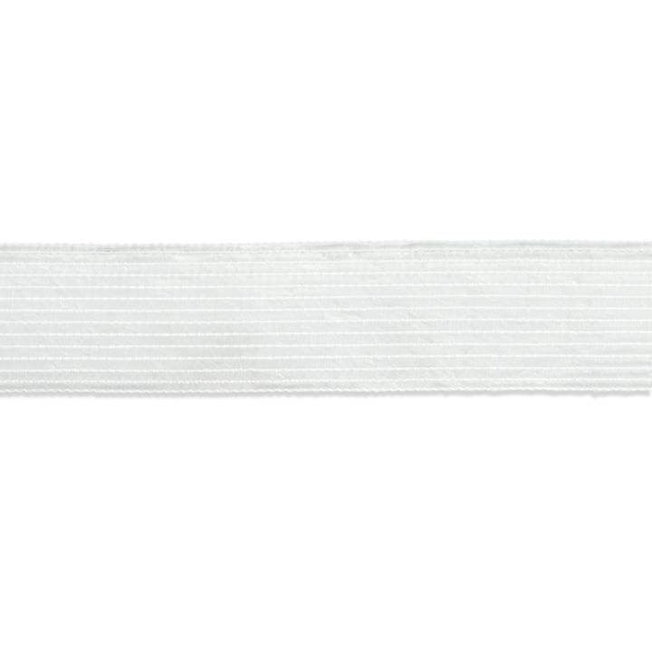 Эластичная лента со сборками, 40мм, белая, 20м