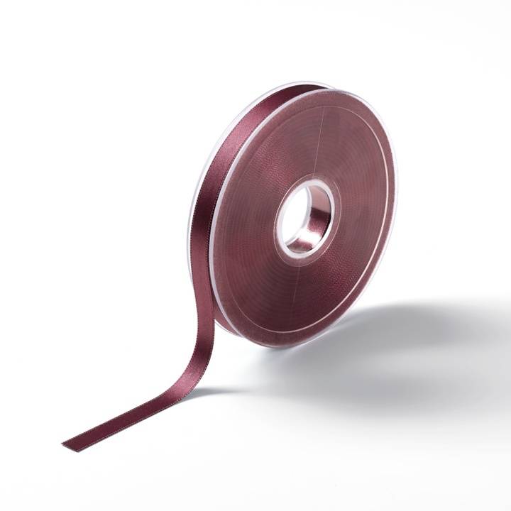 Satin ribbon, 10mm, claret