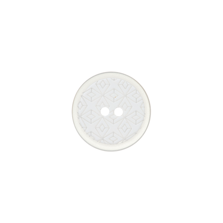 Polyester button 2-holes, 15mm, white