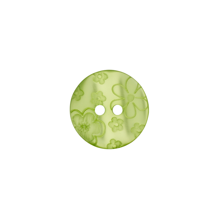 Пуговица из полиэстера, с 2 отверстиями, 12 мм, зеленый, средний цвет