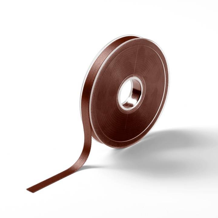 Satin ribbon, 10mm, mid-brown