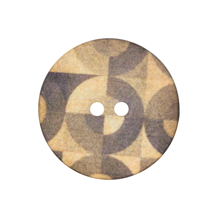 Пуговица из полиэстера, с 2 отверстиями, Кружок, 23мм, цвет серый, средний