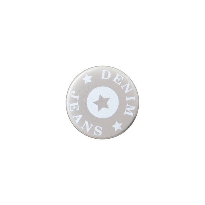 Metal jeans button for screwing, 17mm, white