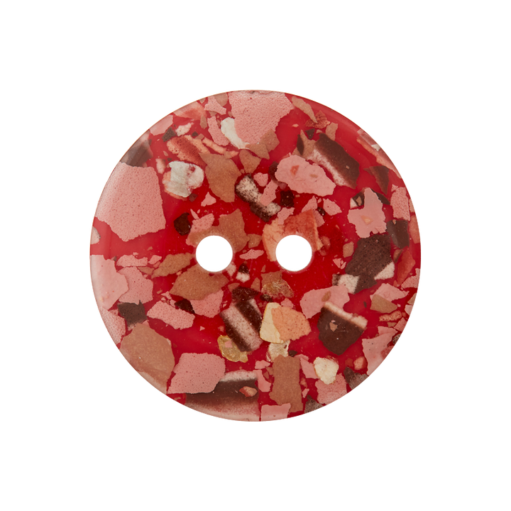 Пуговица из полиэстера, с 2 отверстиями, 20мм, красный цвет