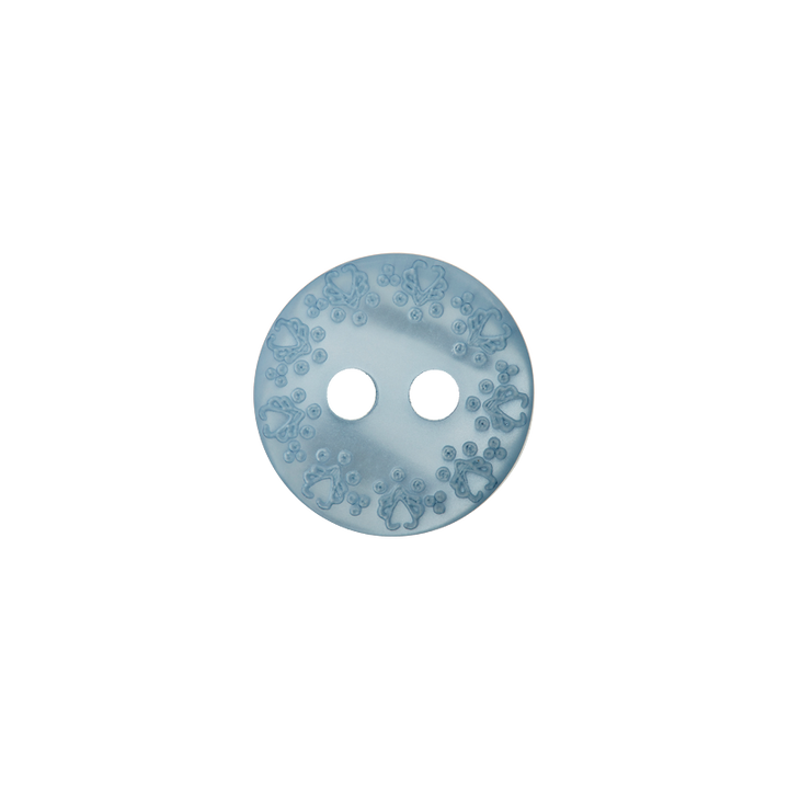 Polyesterknopf 2-Loch, 11mm, hellblau