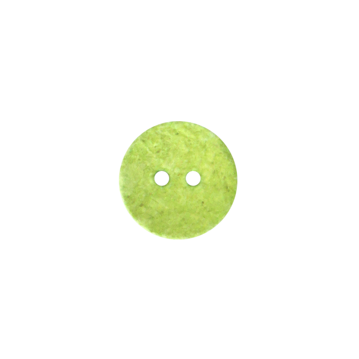 Cotton/polyester button 2-holes, recycled, 15mm, light olive