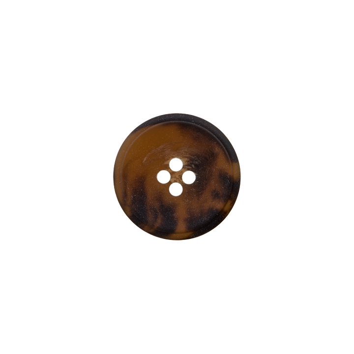 Polyester button 4-holes, 15mm, dark brown