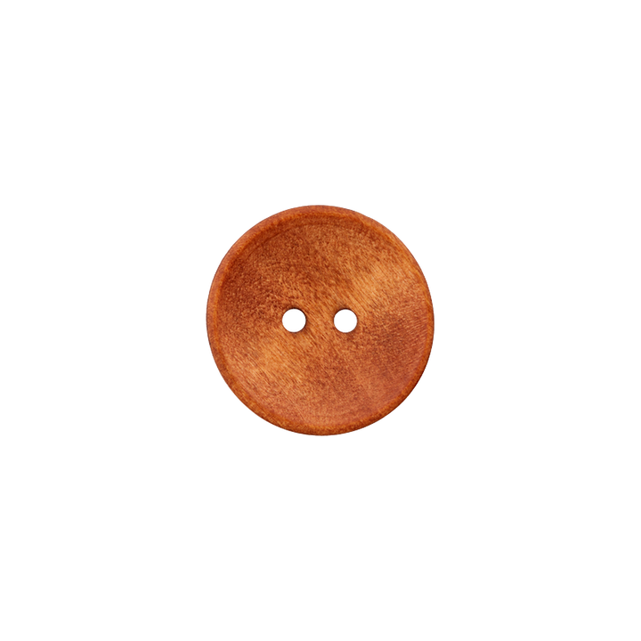 Wood button 2-holes, 18mm, light brown