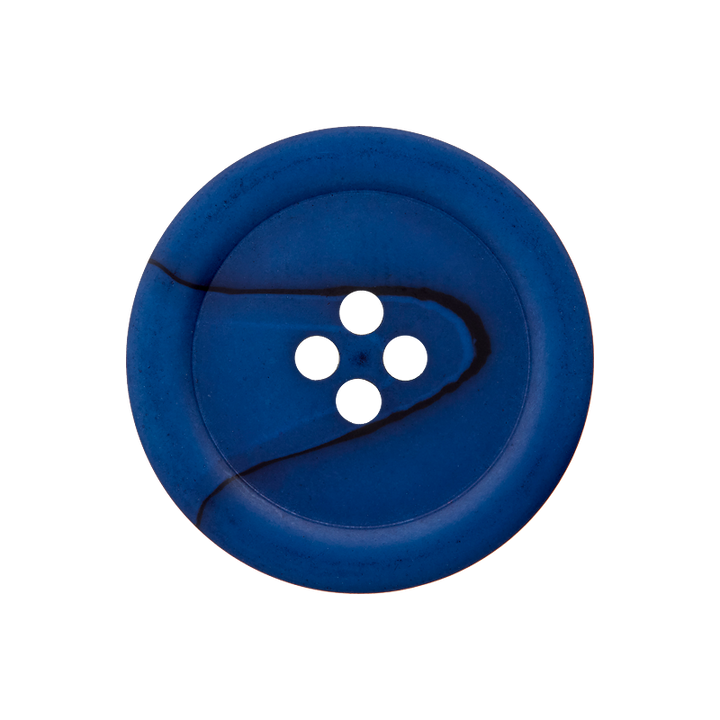 Bouton polyester 4-trous, 23mm, bleu