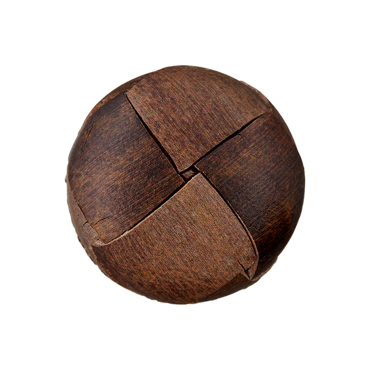 Leather button shank Recycled 23mm brown