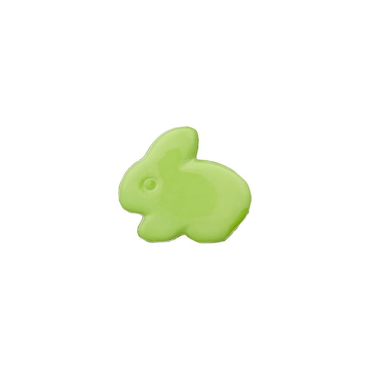 Пуговица из полиэстера, на ножке, «Заяц», 13 мм, цвет зеленый, светлый