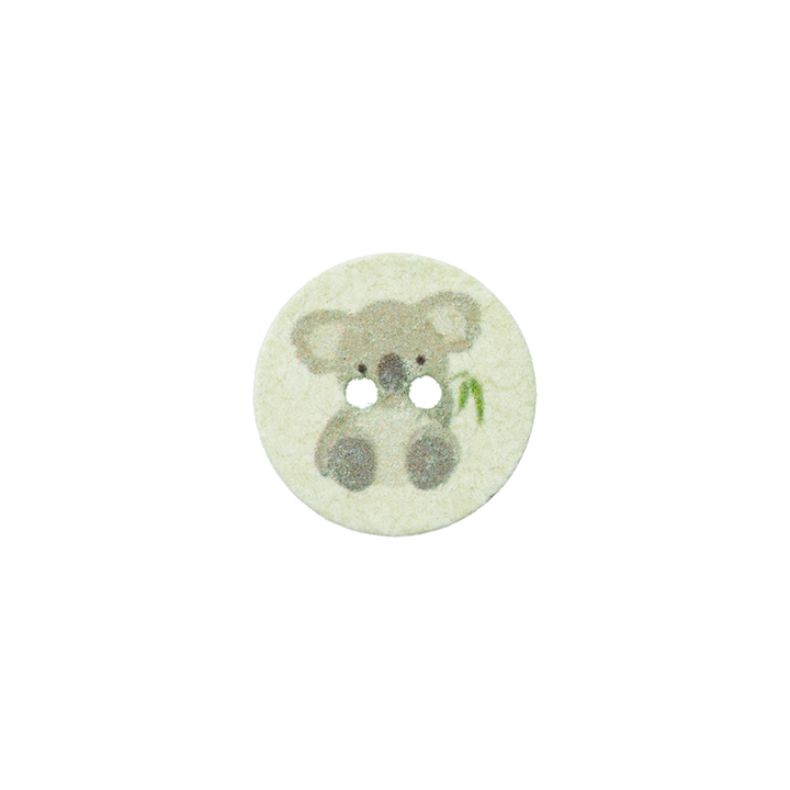 Cotton/polyester button Koala Recycled 18mm green