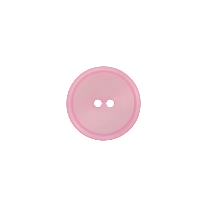 Polyester button 2-holes, 18mm, rose