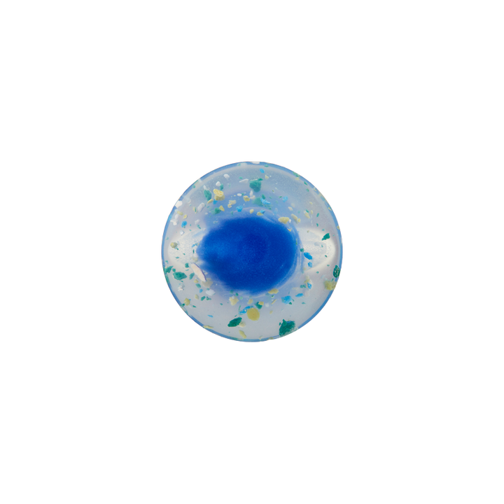 Polyesterknopf Öse, 15mm, blau