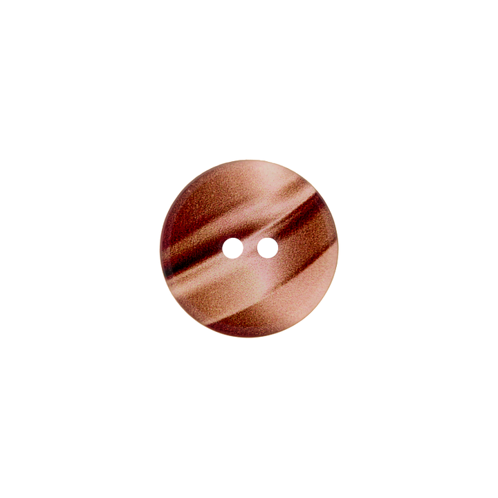 Polyester button 2-holes, 18mm, medium brown