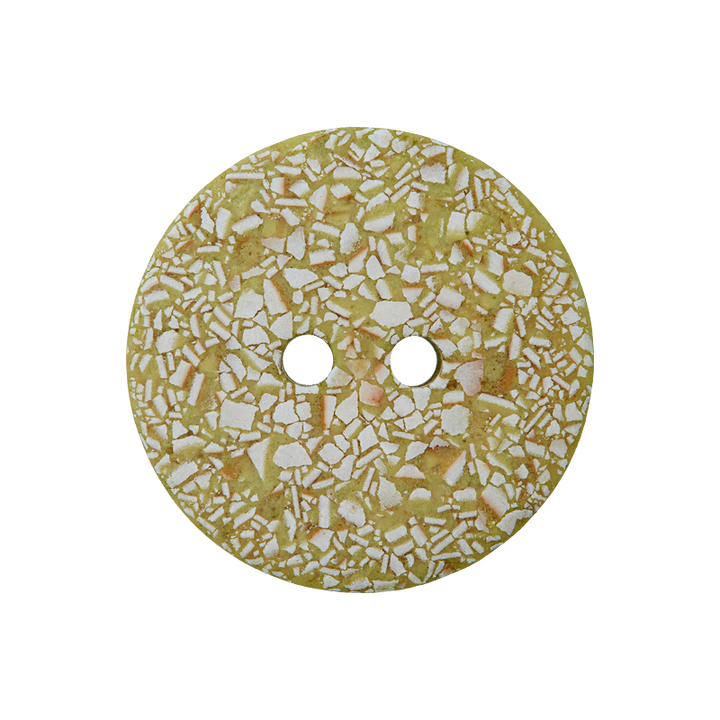 Eggshell/polyester button 2-holes, recycled, 25mm, light olive