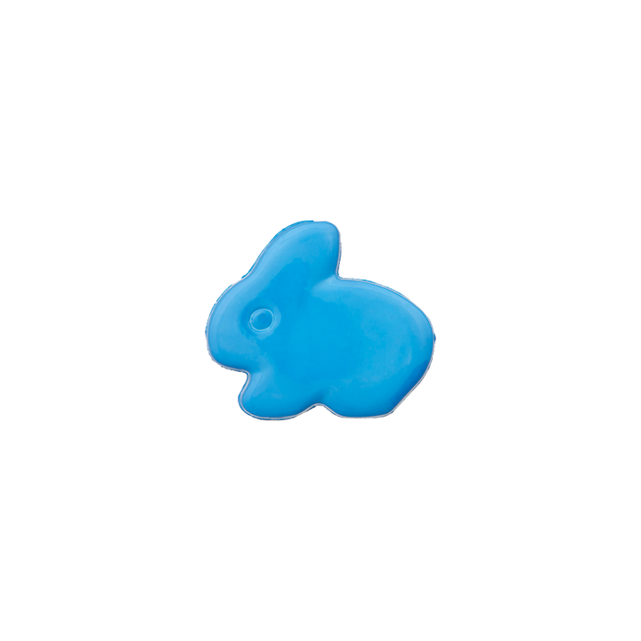 Polyester button shank, Rabbit, 13mm, blue