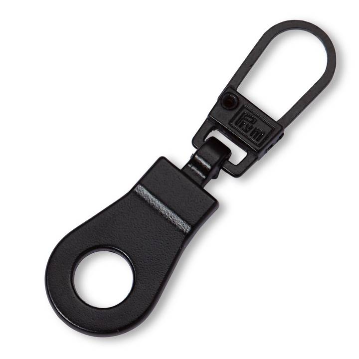 Fashion Zipper puller, eyelet, black