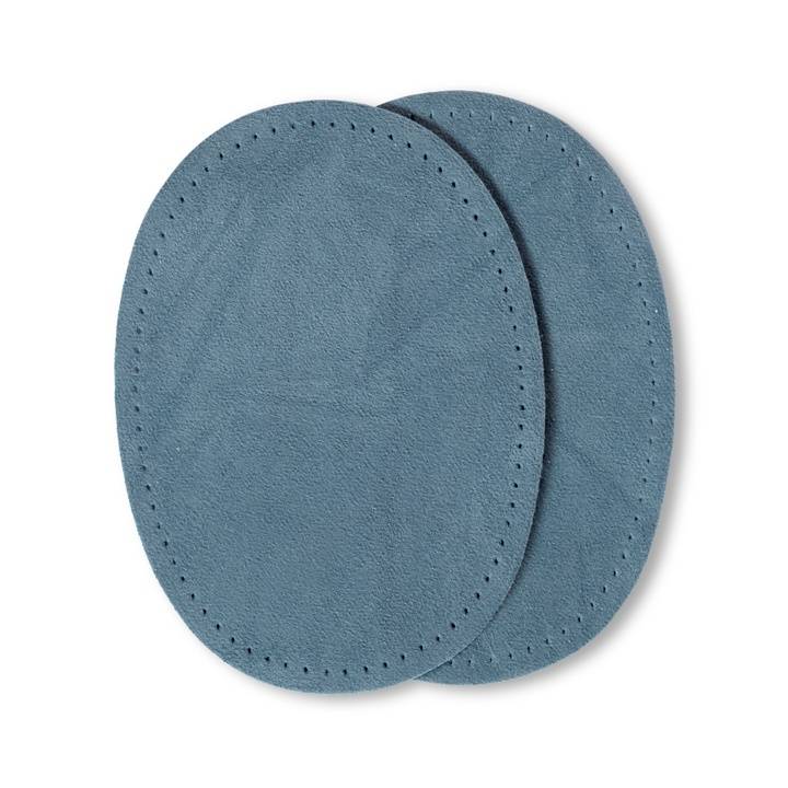 Patches velour imitation leather, iron-on, 10 x 14cm, mid-blue