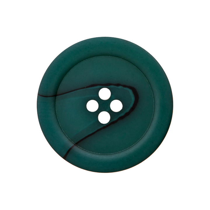 Пуговица из полиэстера, с 4 отверстиями, 20мм, цвет зеленый, темный