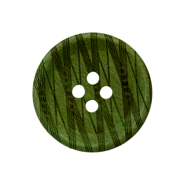 Bouton bois 4-trous,20mm, vert foncé