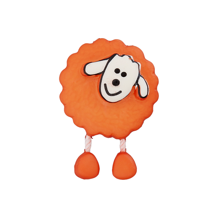 Polyester button Sheep 18mm orange