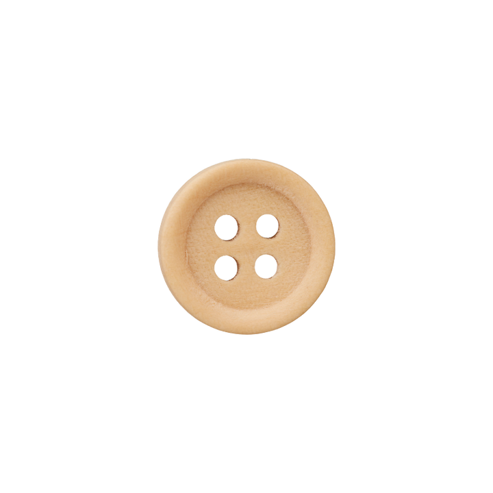 Wood button 4-holes, 12mm, cream