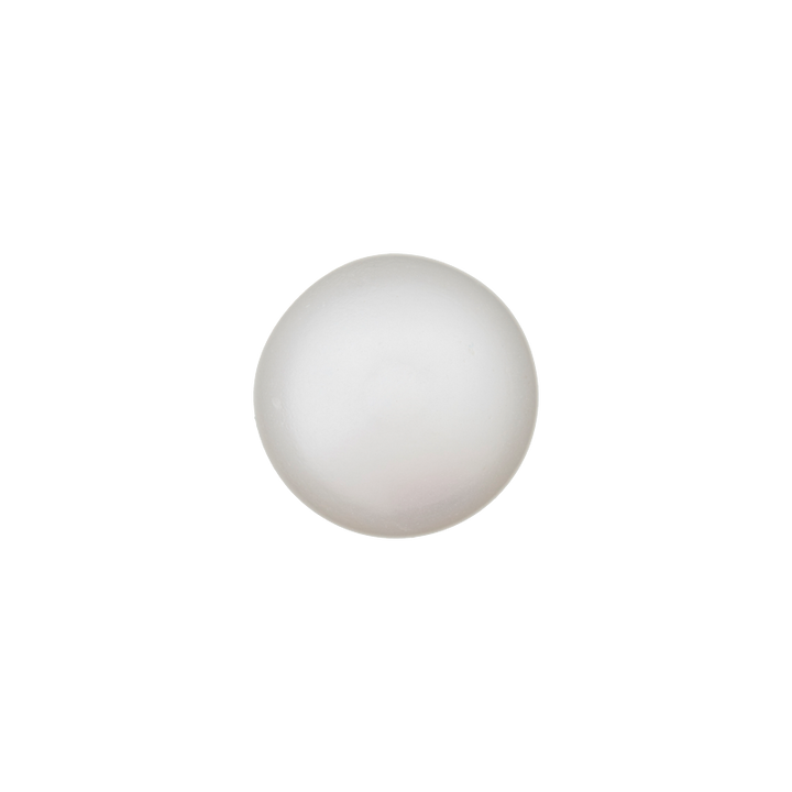 Bouton polyester perle pied 10mm blanc