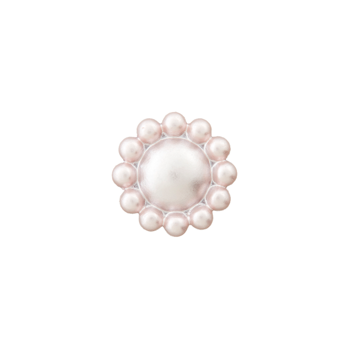Bouton polyester pied 12mm rose