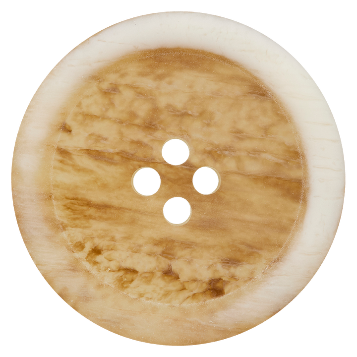 Polyester button 4-holes, 30mm, beige