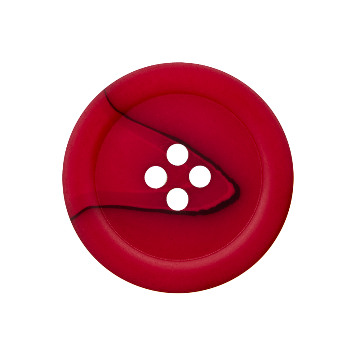 Пуговица из полиэстера, с 4 отверстиями, 23мм, цвет красный, темный
