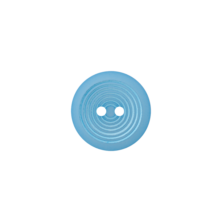 Polyesterknopf 2-Loch, Kreise, 18mm, blau