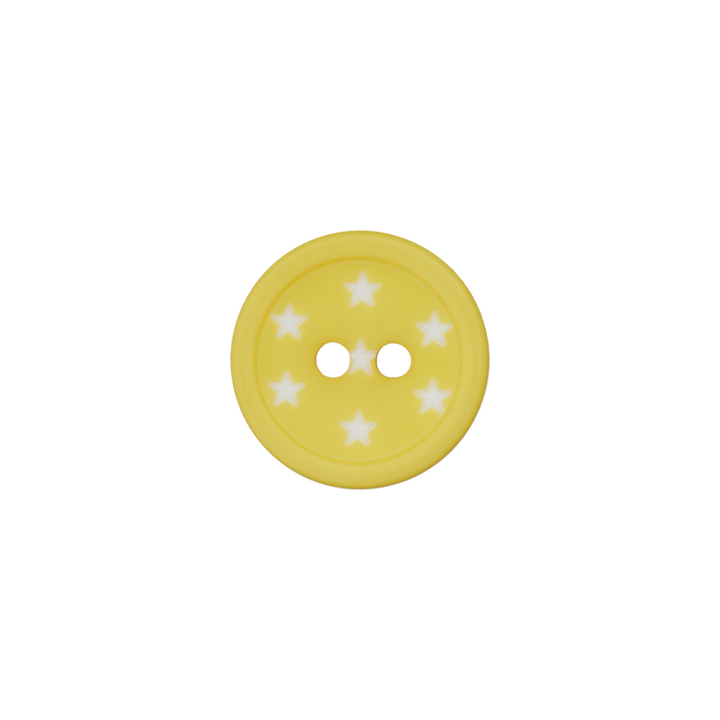 Polyesterknopf 2-Loch, 12mm, gelb