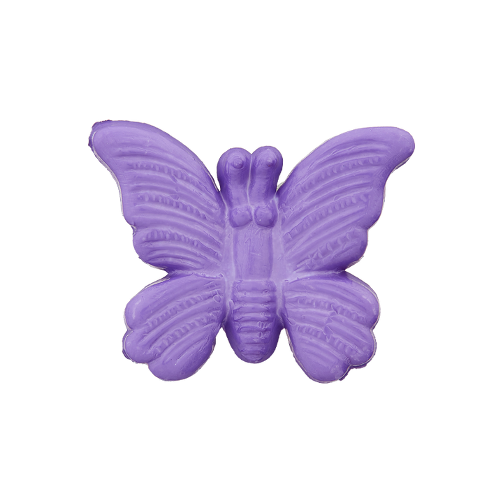 Bouton polyester pied, papillon, 19mm, lilas