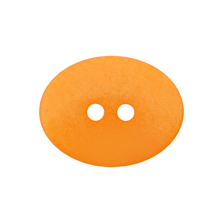 Пуговица из полиэстера, с 2 отверстиями, овальная, 23мм, оранжевый цвет