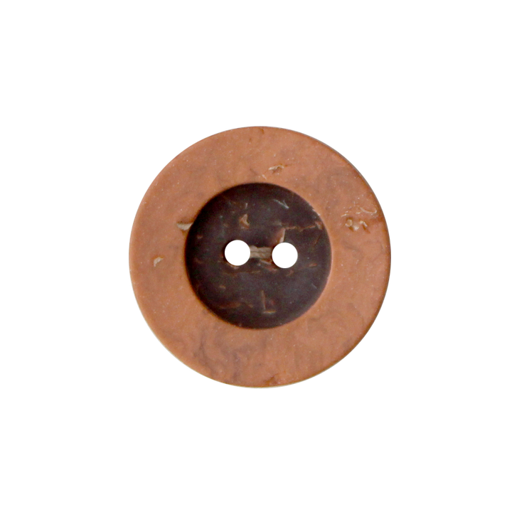 Polyester button 2-holes, 18mm, medium brown