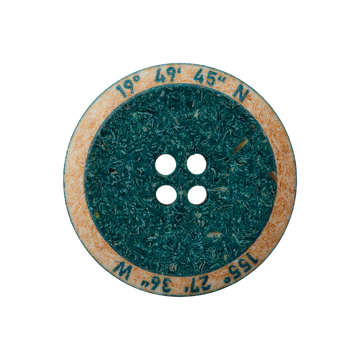 Polyesterknopf 4-Loch, 23mm, dunkelgrün