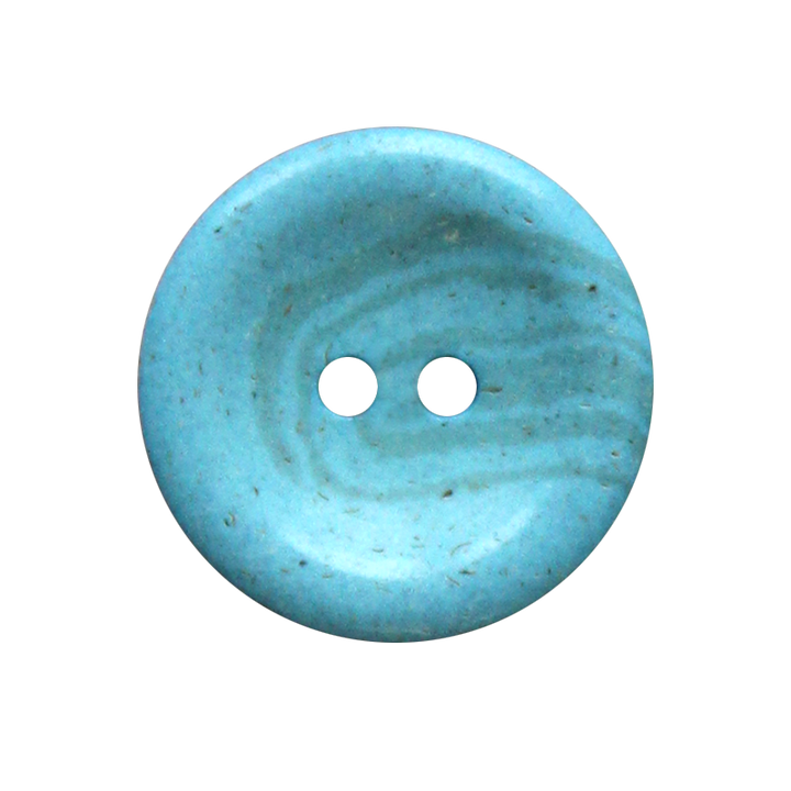 Hemp/polyester button 2-holes, recycled, 25mm, dark turquoise