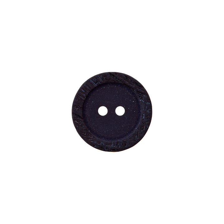 Пуговица из полиэстера, с 2 отверстиями, 15мм, черный цвет