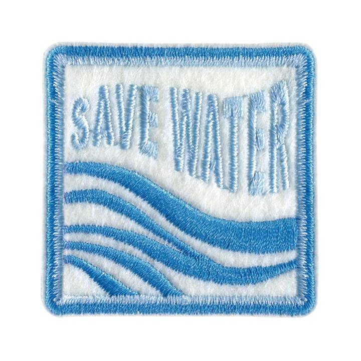 Appliqué recycled, SAVE WATER