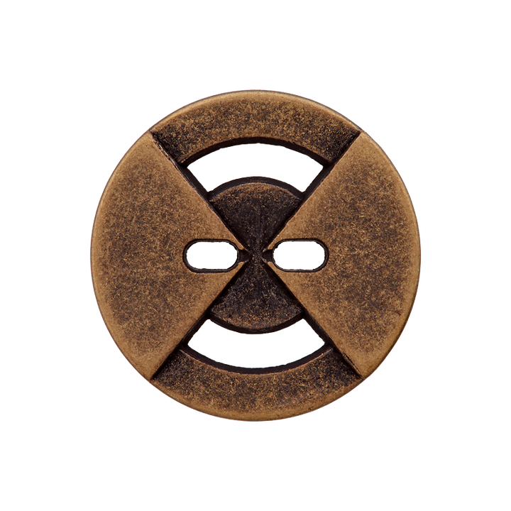 Metal button 2-holes, 23mm, antique brass